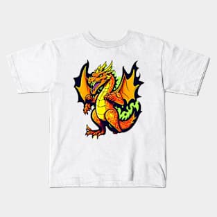 Cartoon fire dragon Kids T-Shirt